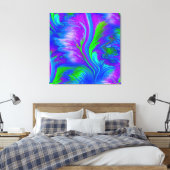 青、紫、緑のゴージャスな抽象芸術 キャンバスプリント (インサイチュ (寝室))