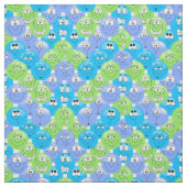 青、紫、緑の絵文字😀パターン ファブリック (見本)