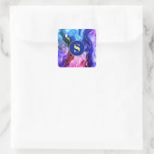 青、紫、赤紫の液体インク、モノグラム スクエアシール (バッグ)