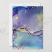 青 紫 金のインクで ハッピーエバーアフターのアーチ 招待状 (裏面)