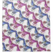 青、紫、金ゴールドドラゴンフライシャワーカーテン シャワーカーテン (正面)