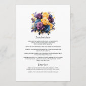 青、紫、金ゴールド、黒のフローラ メニュー (裏面)