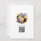 青、紫、金ゴールド、黒のフローラ 招待状 (裏面)