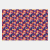 青/紫/黄の抽象芸術絵を描 ラッピングペーパーシート (正面3)