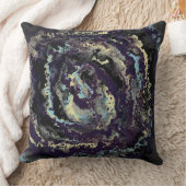 青、紫、黄色のスパイラル抽象芸術 クッション (ブランケット)