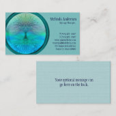 青、緑およびティール（緑がかった色）の生命の樹 名刺 (正面/裏面)