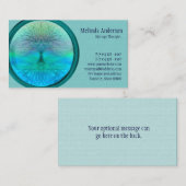 青、緑およびティール(緑がかった色)の生命の樹 名刺 (正面/裏面)