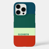 青、緑のオレンジ色のストライプパタパーソナライズされたーン Case-Mate iPhoneケース (裏面)