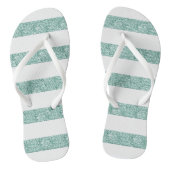 青 – 緑のグリッターストライプ ビーチサンダル (ソール)