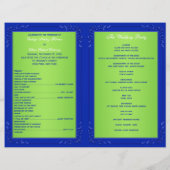 青、緑のフローラハート結婚式 プログラム (裏面)