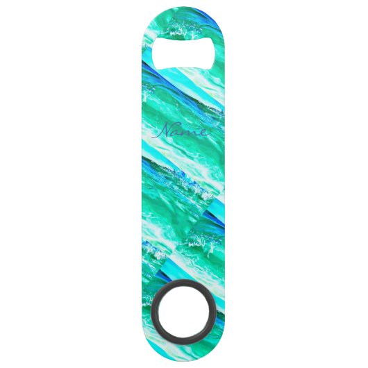 青/緑のマウイ波パターンThunder_Cove スピード栓抜き (正面)