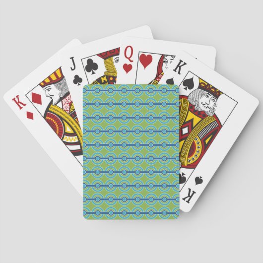 青/緑の円カスタムの遊カード トランプ (裏面)