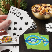 青/緑の円カスタムモノグラム遊のカード トランプ (インサイチュ)