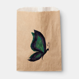 青、緑の幾何学的なハイテクの蝶の翼 フェイバーバッグ