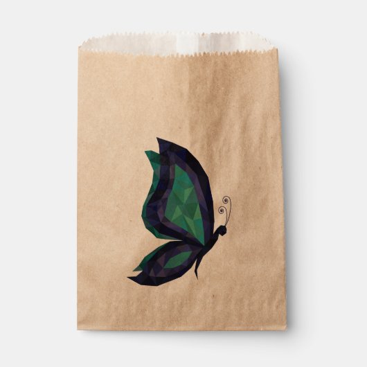 青、緑の幾何学的なハイテクの蝶の翼 フェイバーバッグ (正面)