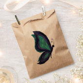 青、緑の幾何学的なハイテクの蝶の翼 フェイバーバッグ (クリップ留めされた状態)