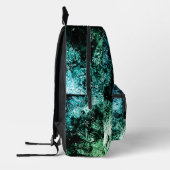 青/緑の抽象芸術タンブル プリントバックパック (左)