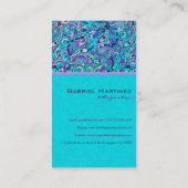 青 – 緑の抽象芸術華美渦巻き2 名刺 (裏面)