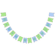 青、緑の誕生日バンティングフラグ