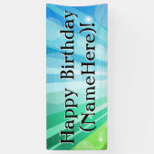 青/緑の誕生日パーソナライズされたパーティバナー 横断幕 (縦)