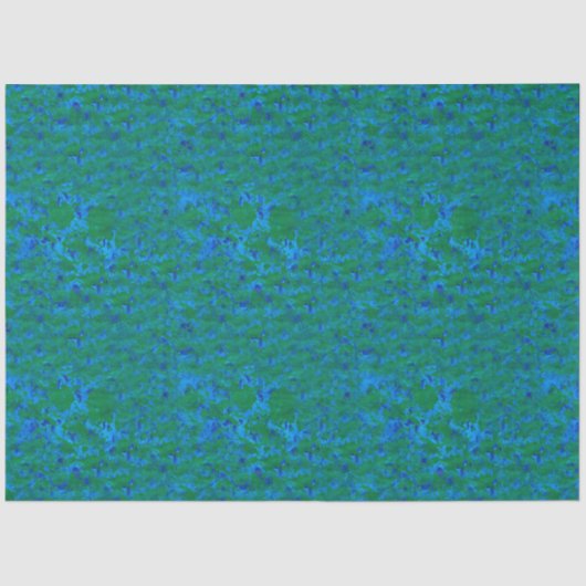 青、緑の質感魚の海のティッシュペーパー 薄葉紙 (正面)