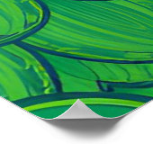 青 – 緑の黄色い孔雀の壁紙 ポスター (角)