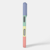 青、緑の黄色とコーラルピンクのストライプパターン Case-Mate iPhoneケース (裏面 / 右)