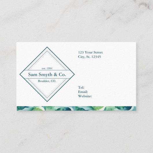 青/緑オンホワイトカンパニーデザイン 名刺 (正面)