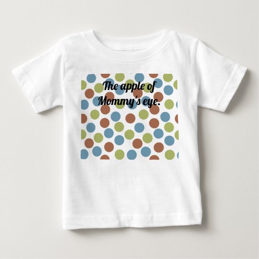 青、緑、および茶色の点 ベビーTシャツ (正面)