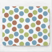 青、緑、および茶色の点 マウスパッド (正面)