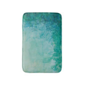 青、緑、および黒いペンキの抽象芸術の紙 バスマット (正面縦)