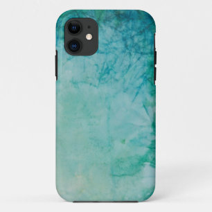 青、緑、および黒いペンキの抽象芸術の紙 iPhone 11 ケース