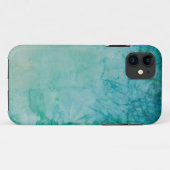 青、緑、および黒いペンキの抽象芸術の紙 Case-Mate iPhoneケース (裏面(横))