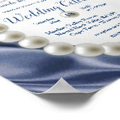 青、緑、アイボリー、金ゴールドシルク&パール結婚ズ ポスター (角)