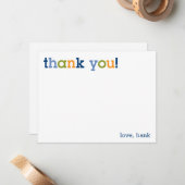 青、緑、オレンジのお礼のノートカード ノートカード (正面/裏面インサイチュ)