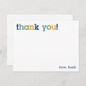 青、緑、オレンジのお礼のノートカード ノートカード (正面/裏面)