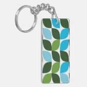 青、緑、カッコいいトレンディー、モダン自然抽象芸術 キーホルダー (正面左)