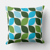 青、緑、カッコいいトレンディー、モダン自然抽象芸術 クッション (裏面)