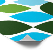 青、緑、カッコいいトレンディー、モダン自然抽象芸術 ポスター (角)