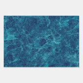 青、緑、サンゴ大理石テクスチャ ラッピングペーパーシート (正面)