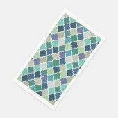 青、緑、ターコイズの四葉模様 (コーナー)