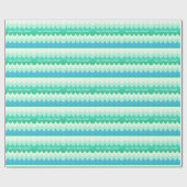 青、緑、ティール（緑がかった色）の幾何学波  ラッピングペーパー (フラット)