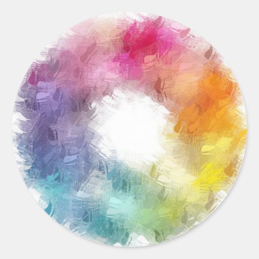 青 緑 ピンク 赤 黄色 オレンジ カスタム カラフル ラウンドシール (正面)