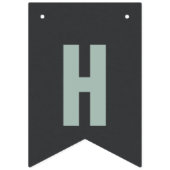 青、緑、リネン灰色の誕生日 バンティングフラッグ (第2の旗)