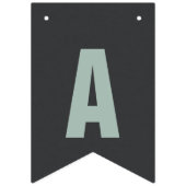 青、緑、リネン灰色の誕生日 バンティングフラッグ (第3の旗)