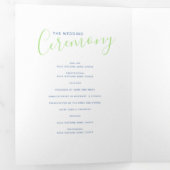 青、緑、白の抽象芸術結婚アートの儀式 三つ折りプログラム (内部最初)