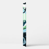 青、緑、白の渦巻き抽象芸術流体アート Case-Mate iPhoneケース (裏面 / 右)