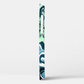 青、緑、白の渦巻き抽象芸術流体アート Case-Mate iPhoneケース (裏面 / 左)