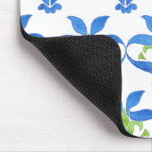 青、緑、白アールヌーボーパターンマウスパッド マウスパッド (コーナー)