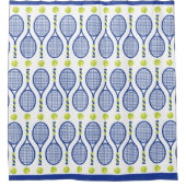 💙🎾青、緑、白テニス🎾 シャワーカーテン (正面)